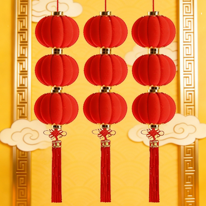 臻远 ZY-JQ05 植绒灯笼3连串 220mm (单位:串) 红色高清大图