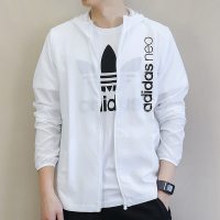 adidas阿迪达斯男装2018秋季新款运动防风夹克皮肤衣透气防晒服连帽外套