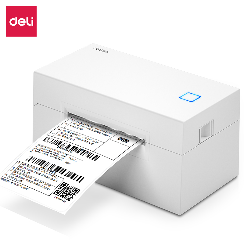 得力DL-760DW热敏不干胶打印机白色一台装 电子面单快递面单条码二维码标签打印机 一联单电脑手机超高速高清大图