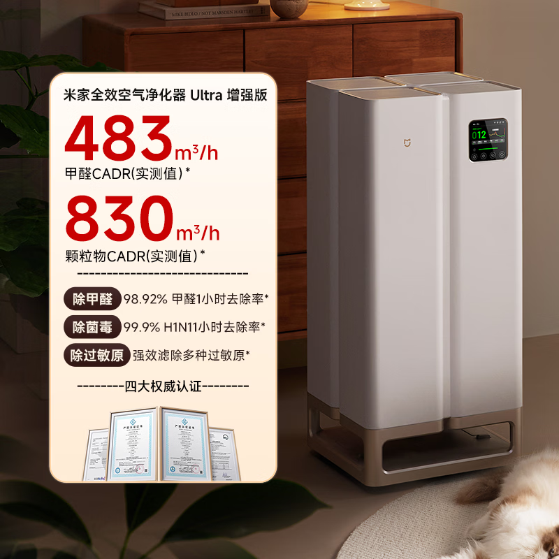 小米(MI)全效空气净化器 Ultra增强版 分解式除甲醛除菌PM2.5 米家净化机 隔绝过敏源固态甲醛传感器高清大图