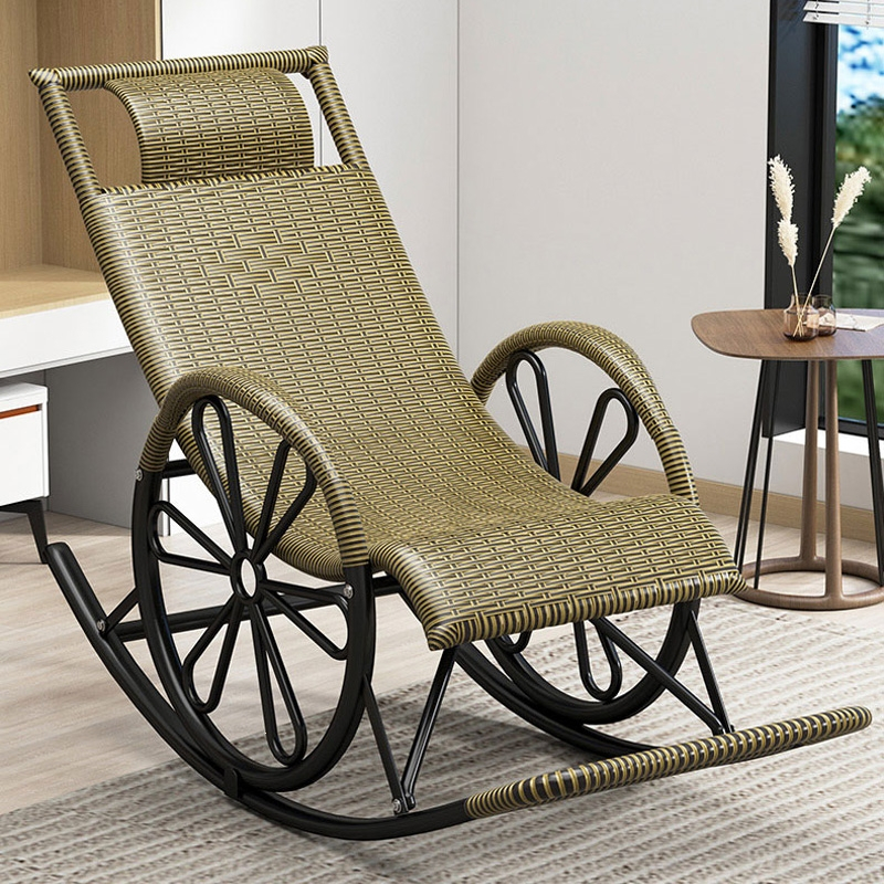 躺椅家用阳台休闲藤椅懒人午休客厅闪电客凉椅沙滩大人摇摇椅靠背摇