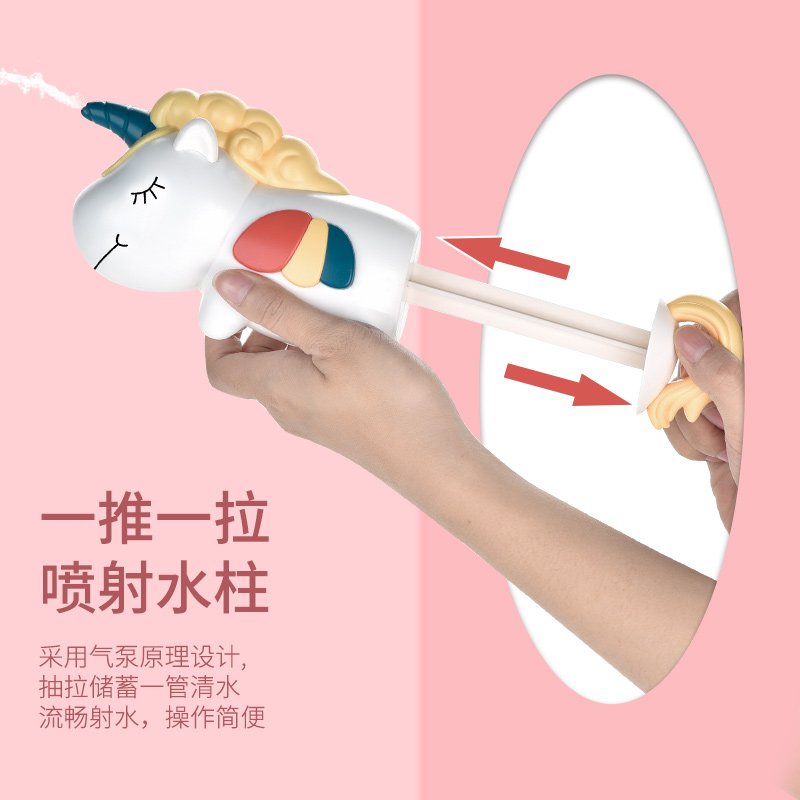 婴侍卫 独角兽抽拉式水枪 水炮玩具 TY004-4 红/黄/蓝 颜色随机高清大图