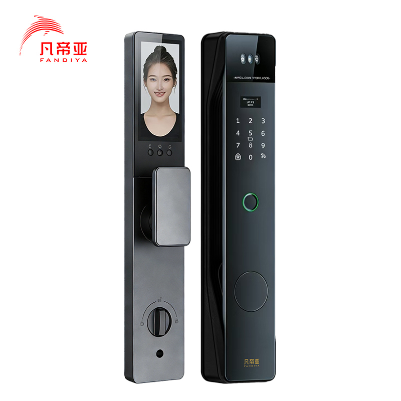 凡帝亚智能门锁FDY-F10人脸识别,远程开锁、掌纹解锁、视频通话、高清大图