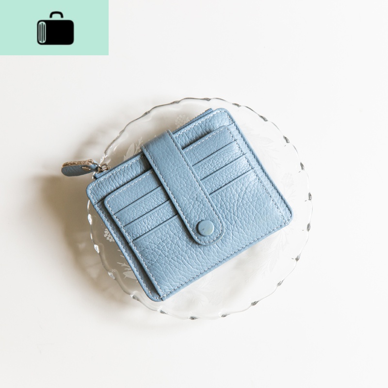 皮卡包女士2019新款小巧驾驶证女士超薄零钱包钥匙扣一体卡夹男NEW LAKE 浅蓝
