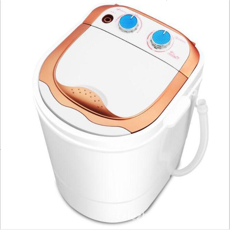 迷你单筒小型半自动单桶小洗衣机洗脱一体带甩干玫瑰金
