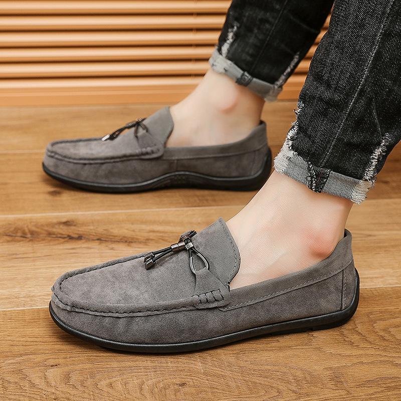 奥康2024年春季新款豆豆鞋男时尚百搭个性休闲鞋软底套脚一脚蹬懒人鞋