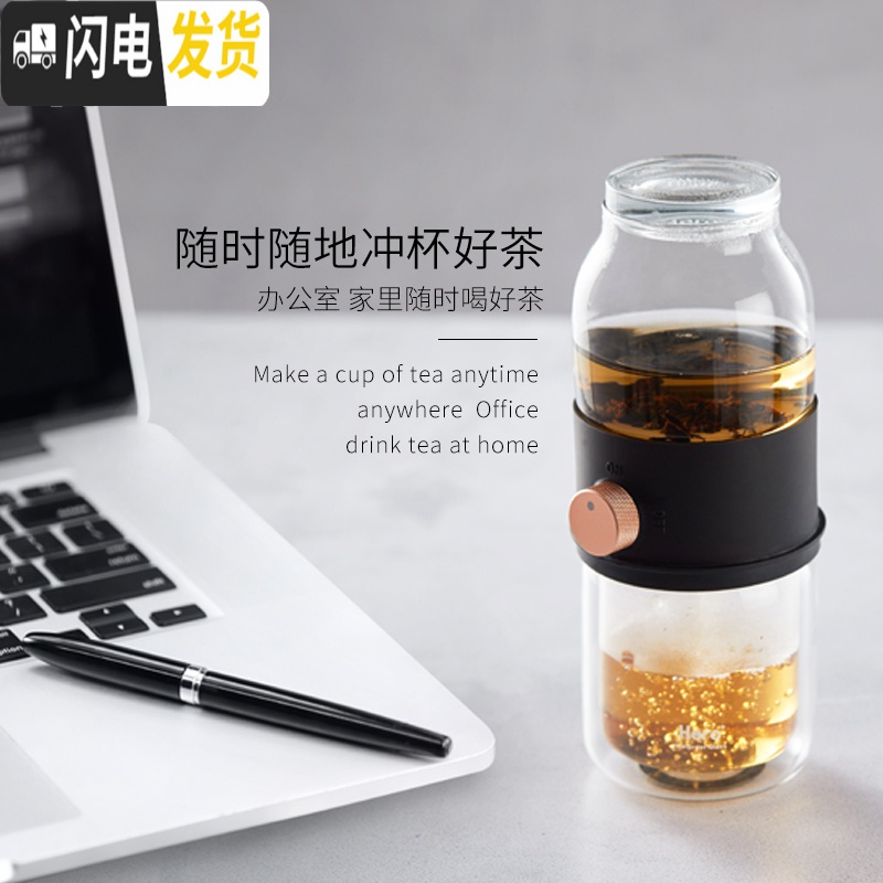 三维工匠小圆便携式一体茶壶旅行茶具套装玻璃茶杯功夫茶具茶水分离杯高清大图