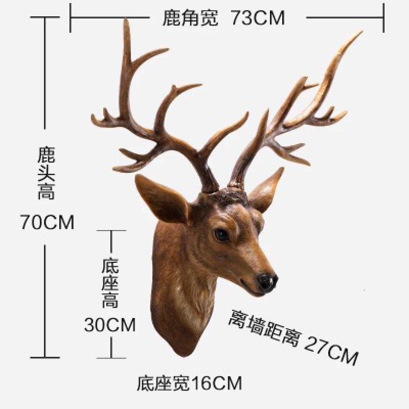 鹿头壁挂壁饰欧式客厅电视背景墙面装饰玄关墙上墙壁装饰挂饰 三维工匠 仿真色高清大图