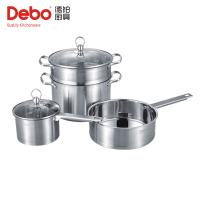 德铂 DEP-300 格林堡 不锈钢套装锅 银色