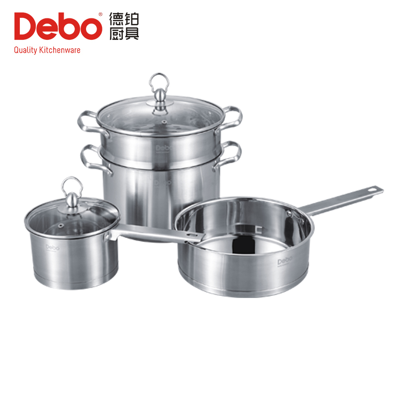德铂 DEP-300 格林堡 不锈钢套装锅 银色