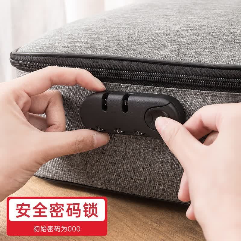 谋福 证件收纳包 大容量证书护照卡包 防水文件夹收纳袋(黑色三层无锁)高清大图