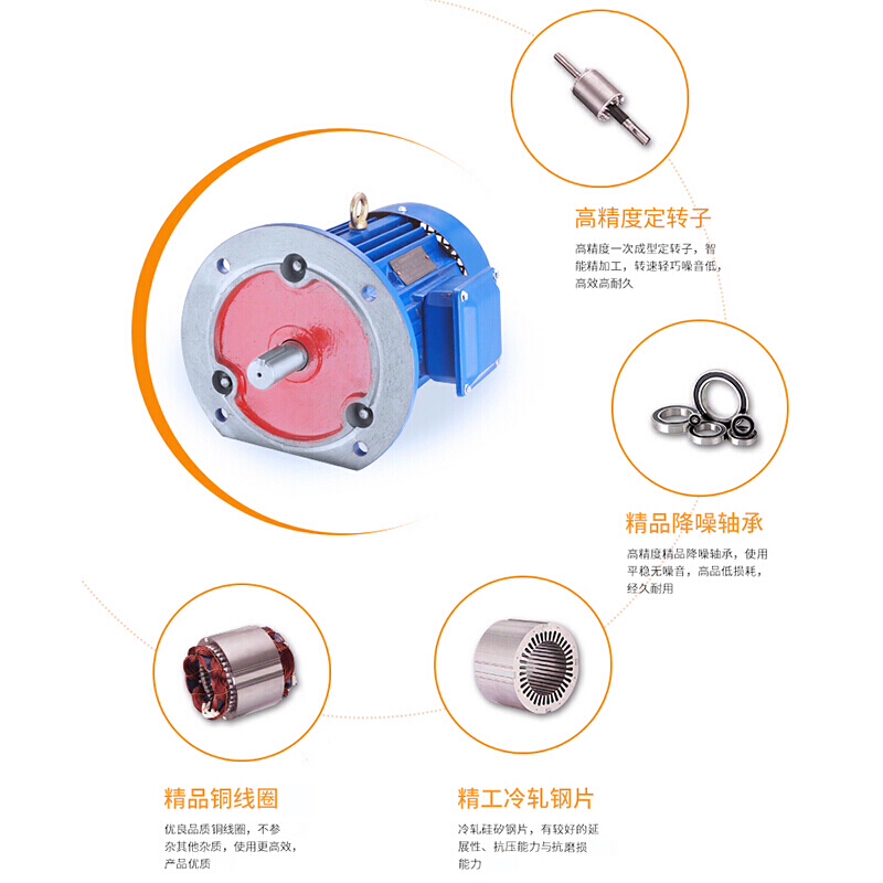 汐岩三相异步电动机380v 单相电机220v小型两相7.5kw1.5千瓦调速马达 单相0.75KW-4/1400转高清大图