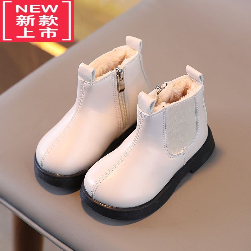 可莉允女童大棉皮鞋宝宝冬鞋加绒新款2022软底防水短靴儿童雪地靴子图片