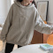 唐狮连帽卫衣女冬季新款加绒字母压印设计感加厚百搭上衣外套
