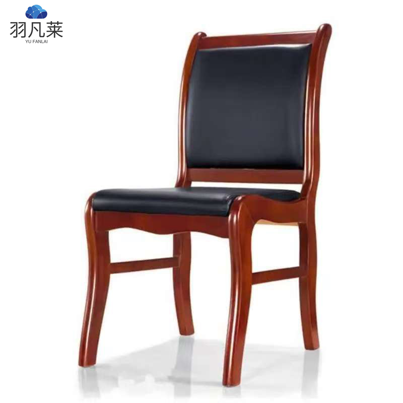 无扶手办公椅职员椅 实木 把高清大图