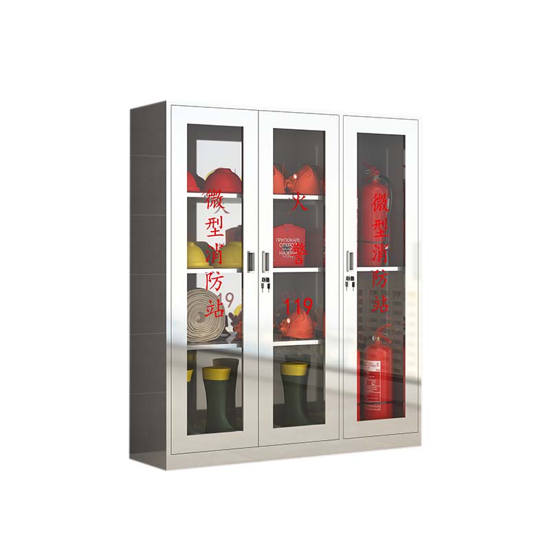 正斌304不锈钢柜消防救援器材箱防护用品柜室外微型消防站高1600*宽1500*深400(加厚304材质)不含器材高清大图