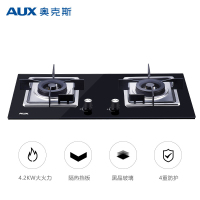 奥克斯(AUX)燃气灶Q07 台嵌两用 双灶煤气灶 黑晶钢化玻璃面板 安全美观易打扫 (液化气)