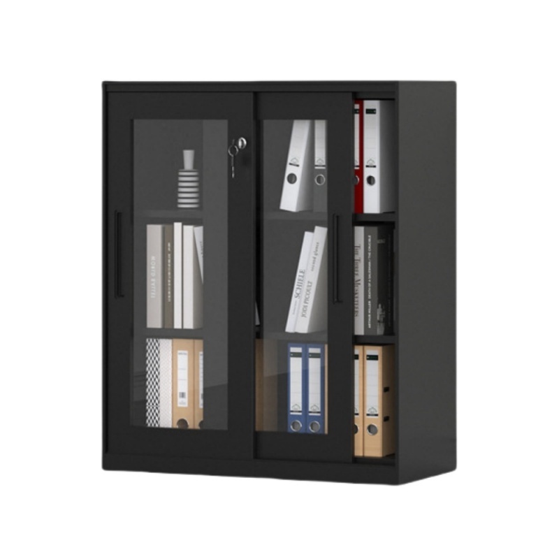 凌迪星黑色玻璃矮柜900*400*1090mm台高清大图