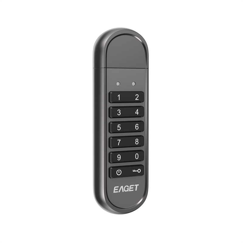 忆捷(Eaget)按键加密U盘KU20 USB3.1Gen1接口SM4加密保护数据读速180MB/S高速安全办公128G