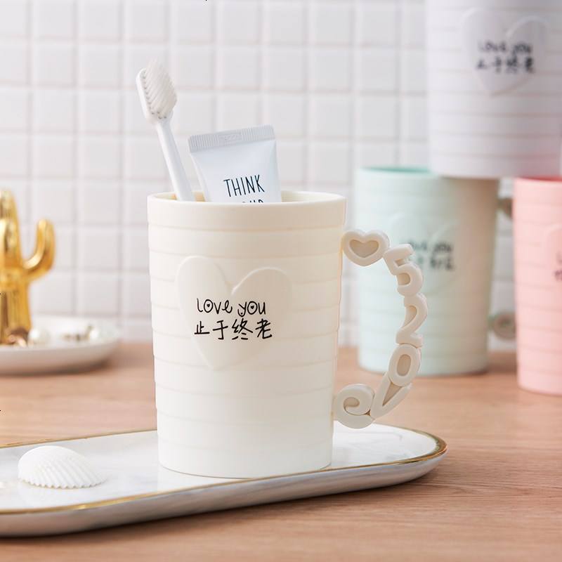 大容量塑料牙刷杯家用创意刷牙杯子简约少女漱口杯情侣洗漱杯一对
