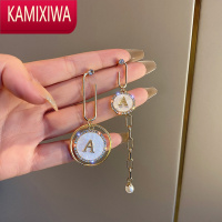 KAMIXIWA银针不对称耳环2021年新款潮字母耳坠气质高级感小众设计感耳饰女