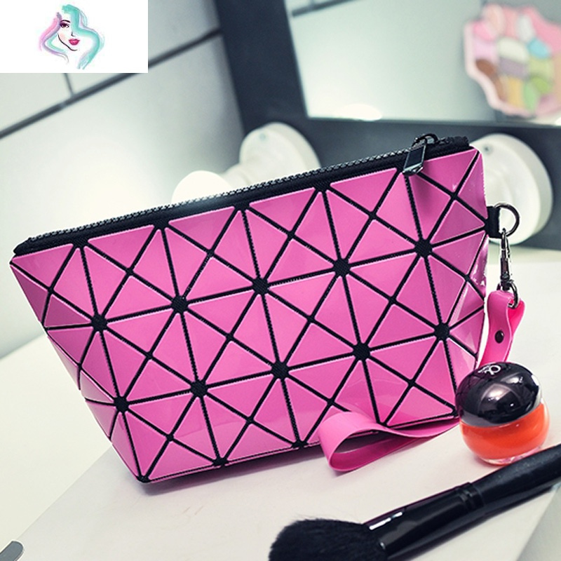 菱形折叠小包包菱格手拿包女士百变三宅手提化妆包小号便携收纳包你