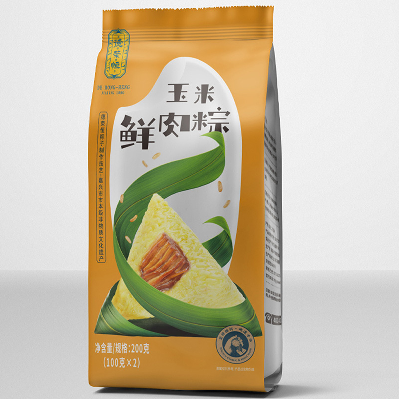 德荣恒 真空粽子100g*2 鲜肉玉米粽礼袋x3袋 嘉兴粽子 传统食品 端午粽子
