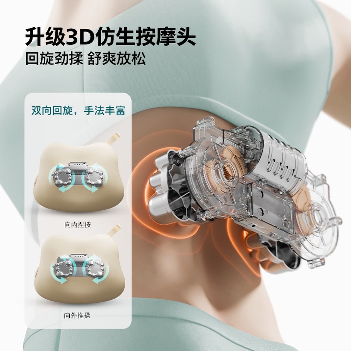 飞利浦(PHILIPS)珍可靠腰部按摩器抱枕无线热敷肩颈腰背办公室按摩神器 送男女友节日生日礼物 PPM4315高清大图