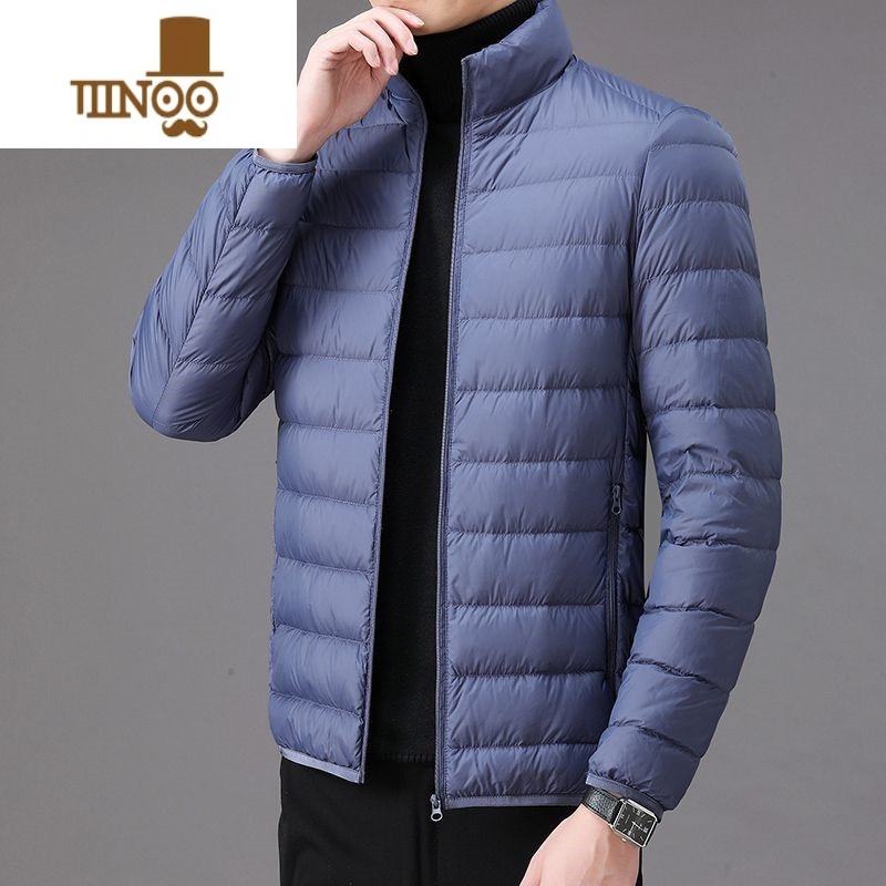 YANXU冬季轻薄款羽绒棉服男短款大码休闲立领保暖上衣爸爸男装棉衣外套高清大图