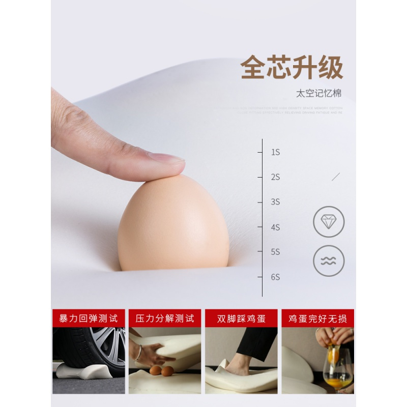 汽车头枕护颈枕靠枕车用座椅枕头记忆棉车内腰靠一对颈椎车载用品 网格款-头枕腰靠-优雅咖