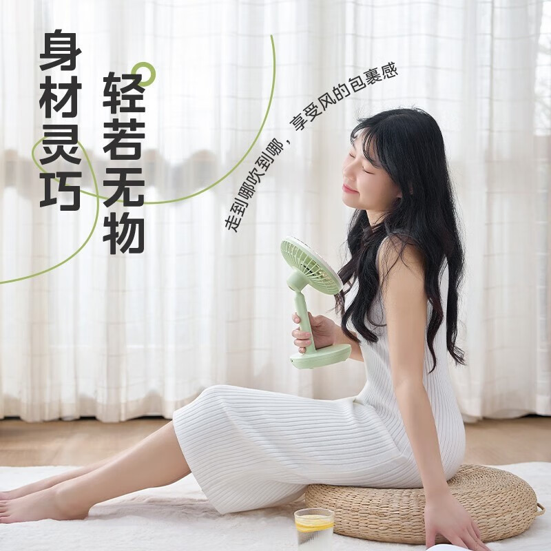 美的(Midea)电风扇家用风扇空气循环扇桌面小风扇手持迷你电扇便携小型宿舍轻音节能台扇 [台挂两用]TDG12B高清大图