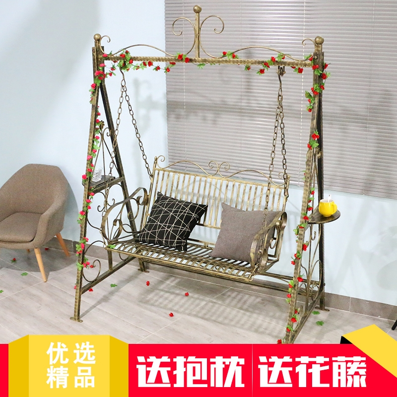 定制户外秋千椅铁艺摇摇椅闪电客欧式吊椅室外庭院摇篮双人吊床公园