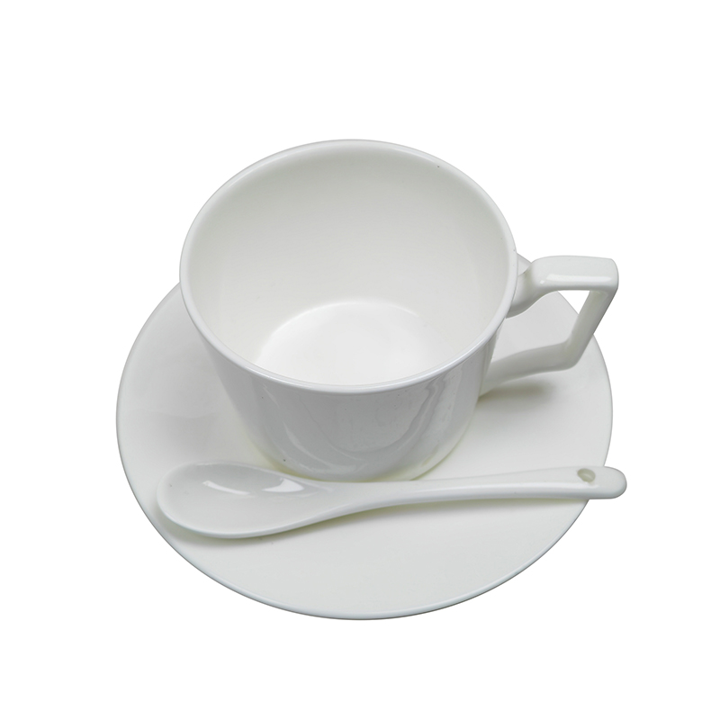 兰雅昀 纯白咖啡杯套装(含杯、碟、勺) 250ml 套高清大图
