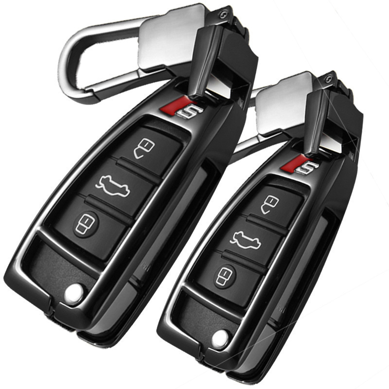 2018款奥迪钥匙包Q3/A3/A1/S3套扣Q7/A6L/A4L/Q5/S5钥匙套壳改装 C款开口月光银便携绳款