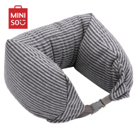 名创优品 (miniso) U型粒子枕-蓝灰[创意玩偶]