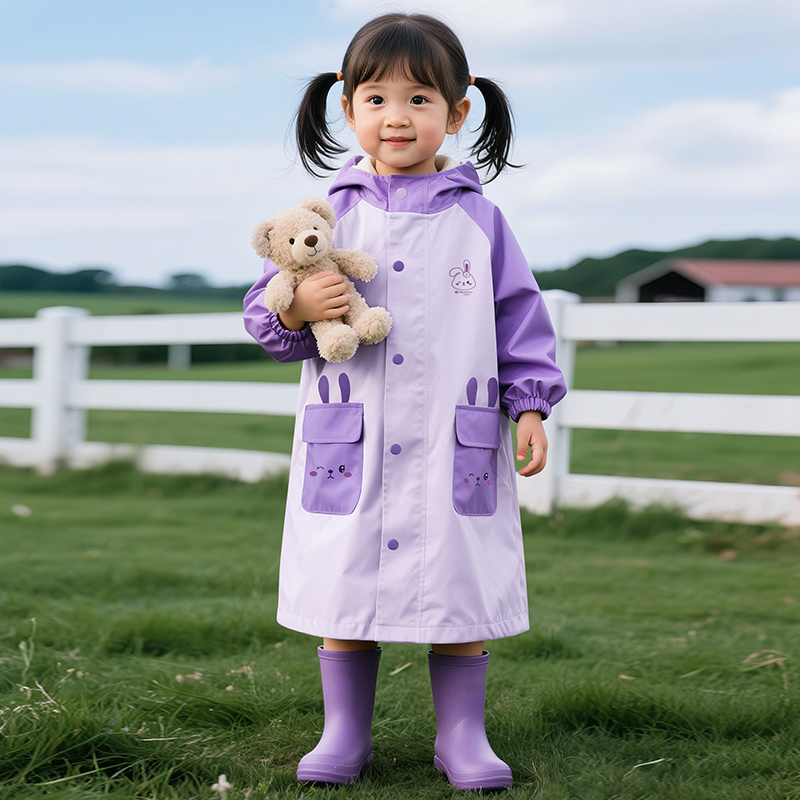 正雨儿童雨衣学生幼儿园宝宝雨披男童女童长款全身防暴雨雨衣9063高清大图