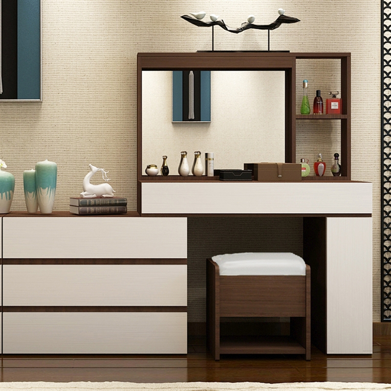 梳妆台卧室现代简约小户型迷你网红翻盖飘窗多功能ins化妆台视频