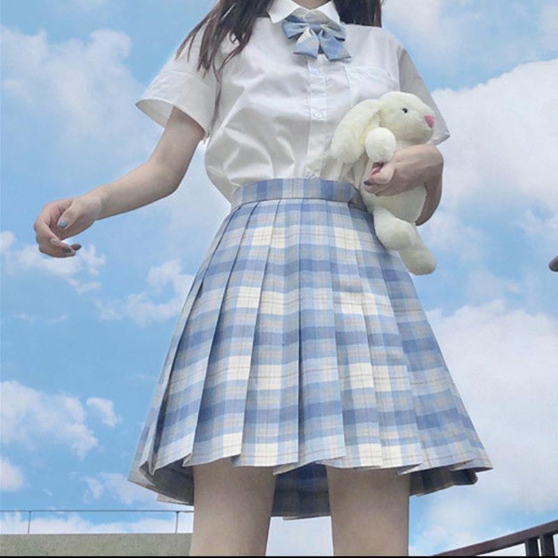 jk制服格子裙女学生裙子初中生少女格裙下半身百搭学院风百褶裙夏树莓