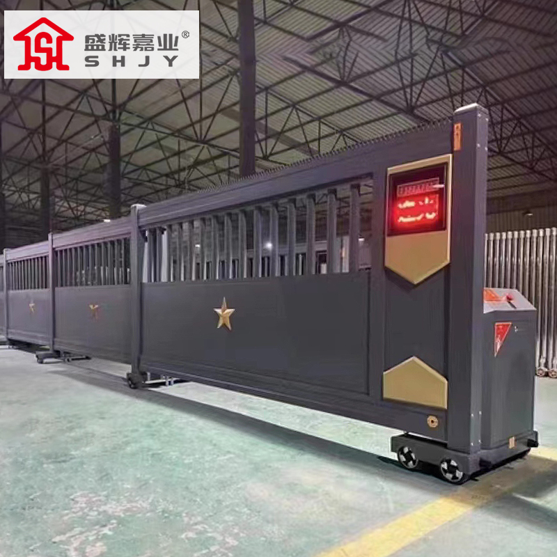 盛辉嘉业铝合金电动伸缩门自动折叠智能遥控无轨平移推拉大门学校单位工厂