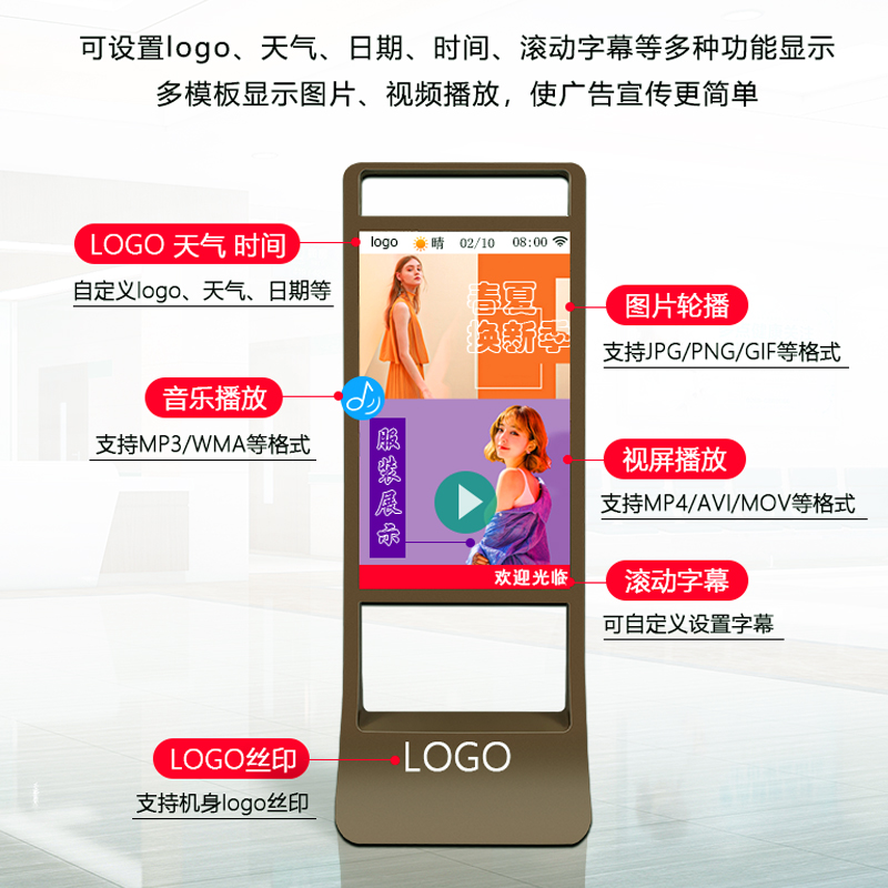 钮鹿客/NEWCLOD 55英寸液晶立式广告机数字标牌商超店面海报机安卓一体机高清大图