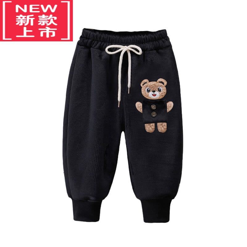 可莉允男女童秋冬加绒长裤儿童一体绒裤子宝宝外穿保暖裤童装新款束脚裤图片