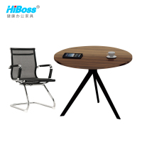 HiBoss简约现代小茶几圆形办公接待洽谈桌时尚休闲咖啡台子