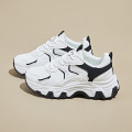 ins韩版新款老爹鞋女秋季学生跑步运动厚底增高休闲鞋_3 白黑 40