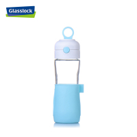 三光云彩(GLASSLOCK) 韩国进口玻璃水杯便携运动水杯蓝色500ml学生随手杯车载茶杯IJ937