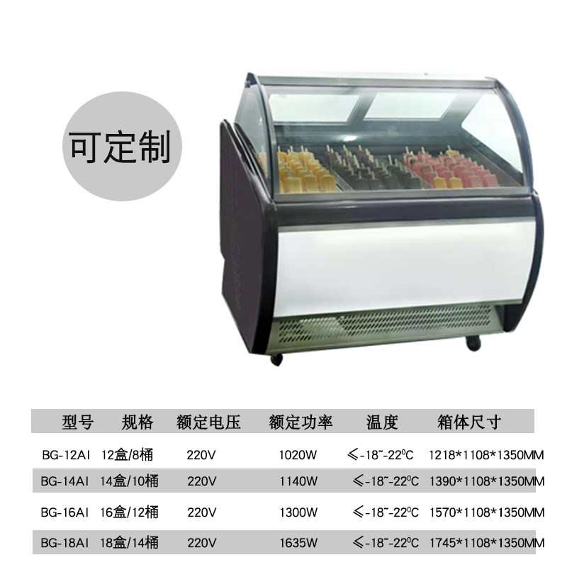 妖怪商用冰淇淋展示柜台式冷冻冷藏硬冰激凌雪糕柜桶盒手工冰棍冰粥柜