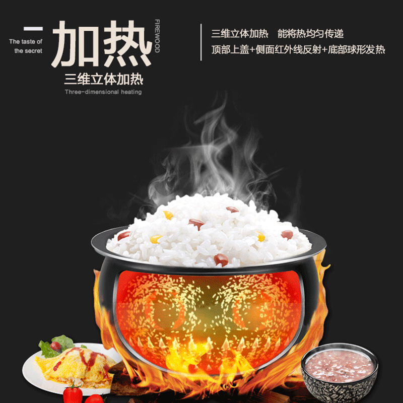 苏泊尔（SUPOR）球釜电饭煲 CFXB40FC7033-75 4L/升 多功能电饭锅 不粘球釜内胆预约功能立体式加热高清大图