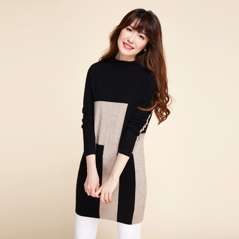 超长毛衣裙女秋冬款毛衣套头宽松女韩国冬天打底衫女中长款针