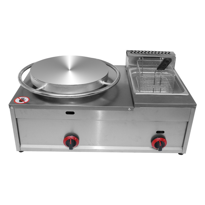 商用电热燃气煎饼机油炸锅纳丽雅(naliya)组合机器菜煎饼果子机器炸炉