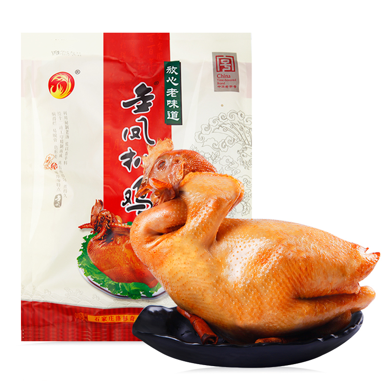 [中华特色]河北供销馆 金凤扒鸡 彩袋鸡600g 中华老字号五香脱骨整只鸡烧鸡卤味小吃鸡肉熟食 河北石家庄特产 华北