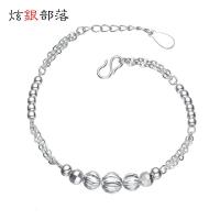 足银手链 银转运珠手串 女款 时尚饰品 韩版银饰 3008040送女朋友七夕情人节礼物